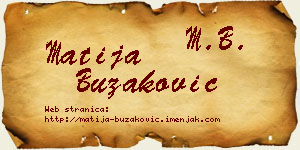 Matija Buzaković vizit kartica